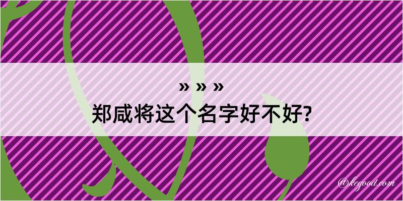 郑咸将这个名字好不好?