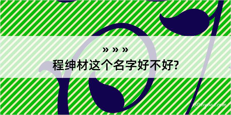 程绅材这个名字好不好?