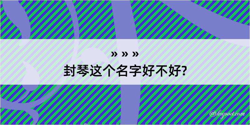 封琴这个名字好不好?