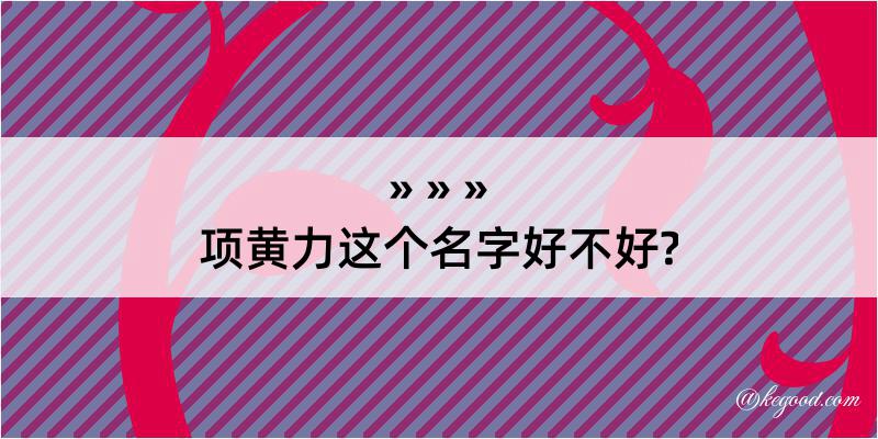 项黄力这个名字好不好?