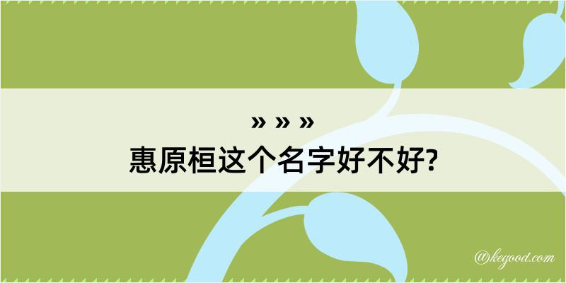 惠原桓这个名字好不好?