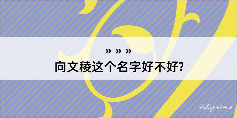 向文稜这个名字好不好?