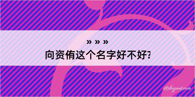 向资侑这个名字好不好?