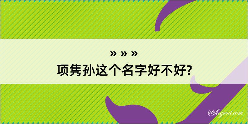 项隽孙这个名字好不好?