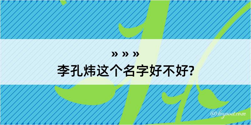 李孔炜这个名字好不好?