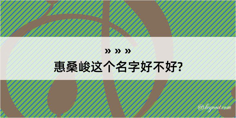 惠桑峻这个名字好不好?