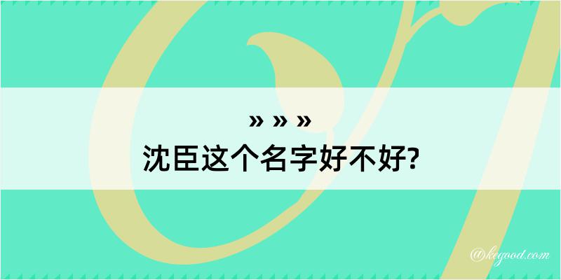 沈臣这个名字好不好?