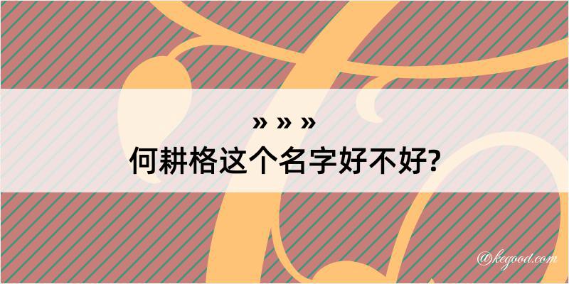 何耕格这个名字好不好?