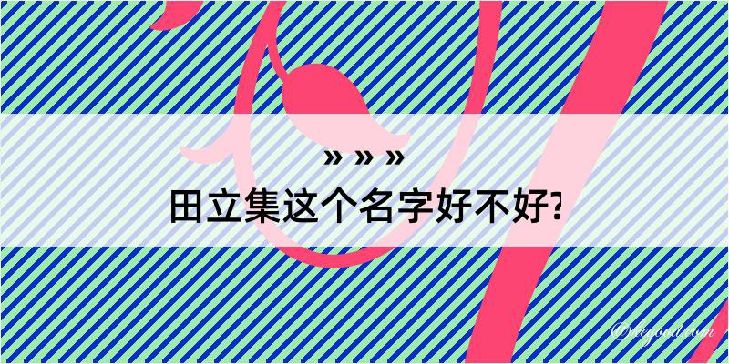 田立集这个名字好不好?