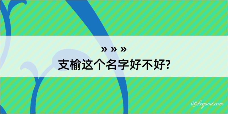 支榆这个名字好不好?