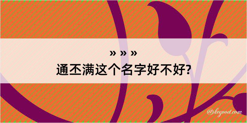 通丕满这个名字好不好?