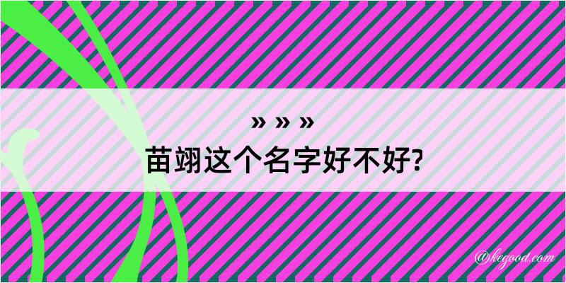 苗翊这个名字好不好?