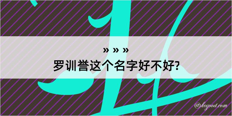 罗训誉这个名字好不好?