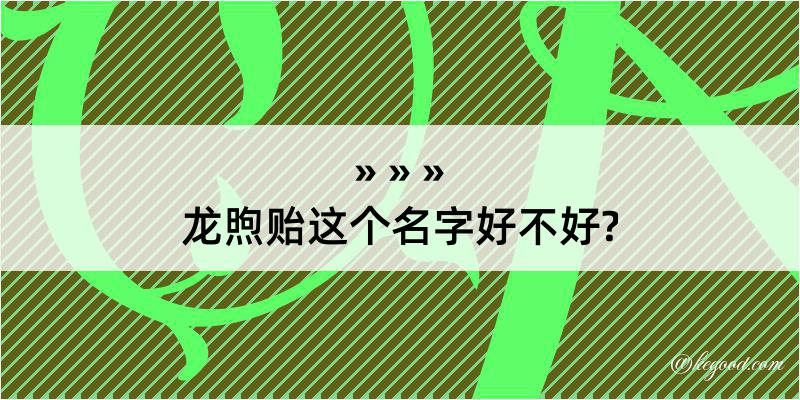 龙煦贻这个名字好不好?