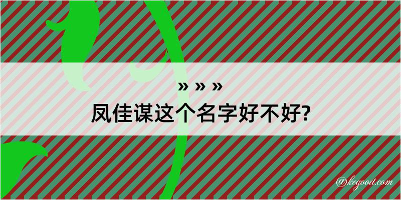 凤佳谋这个名字好不好?