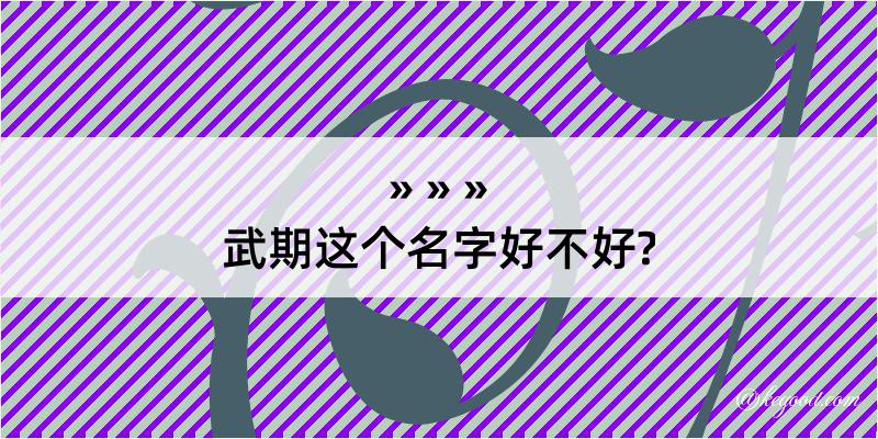 武期这个名字好不好?