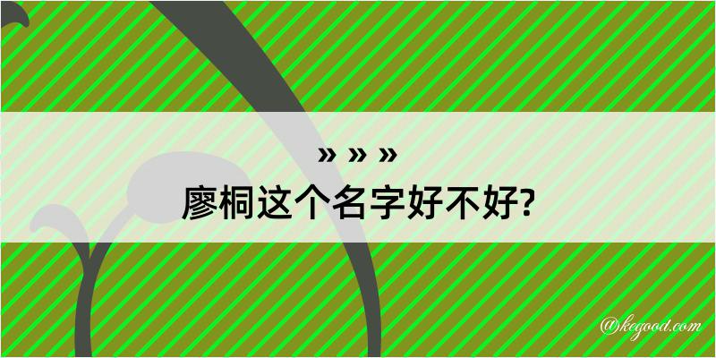 廖桐这个名字好不好?