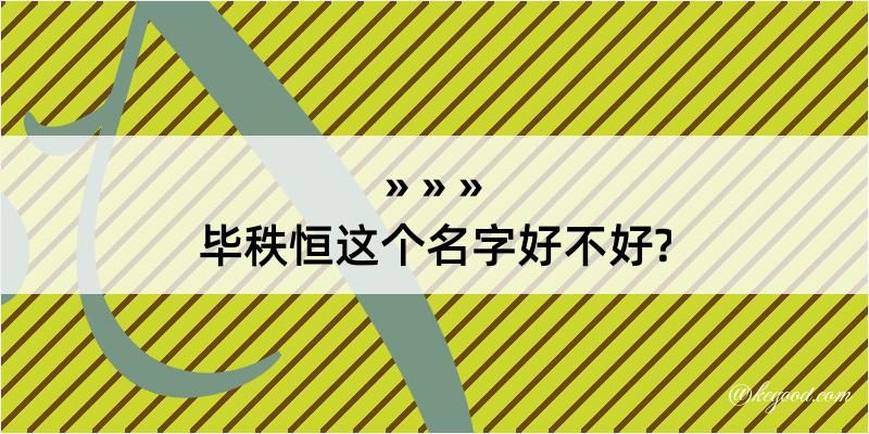 毕秩恒这个名字好不好?