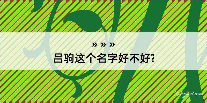 吕驹这个名字好不好?