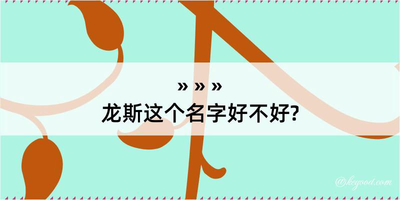 龙斯这个名字好不好?