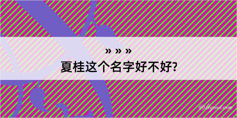 夏桂这个名字好不好?