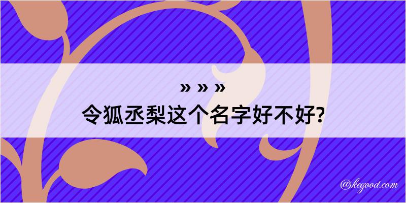 令狐丞梨这个名字好不好?