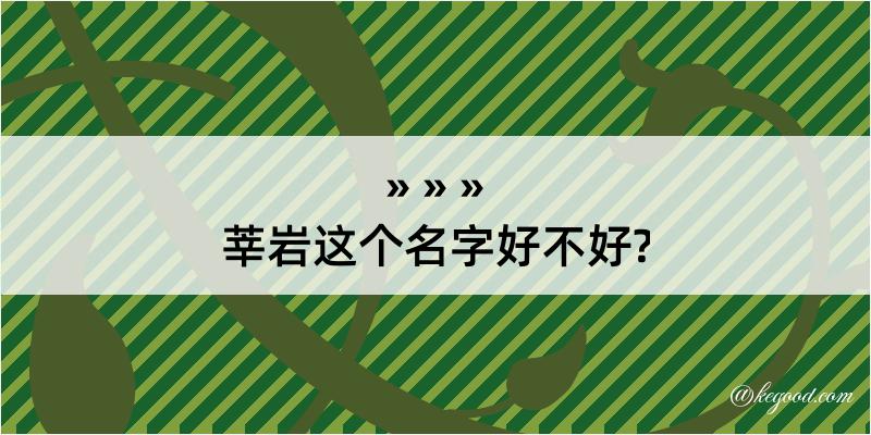 莘岩这个名字好不好?