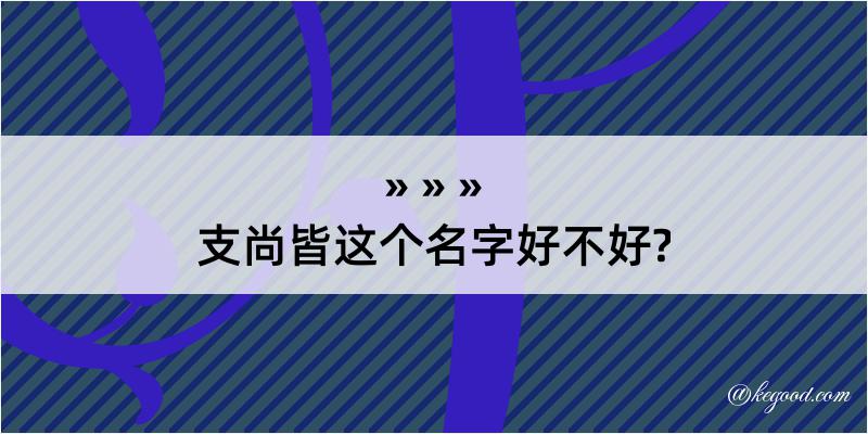 支尚皆这个名字好不好?