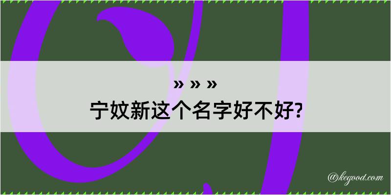 宁妏新这个名字好不好?