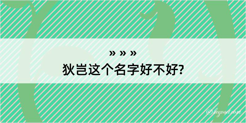 狄岂这个名字好不好?