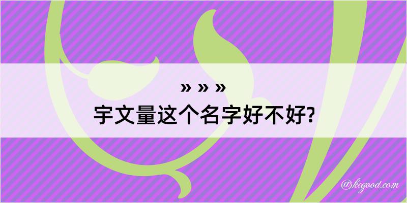 宇文量这个名字好不好?