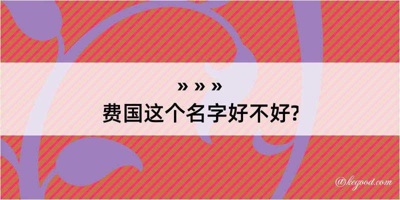 费国这个名字好不好?