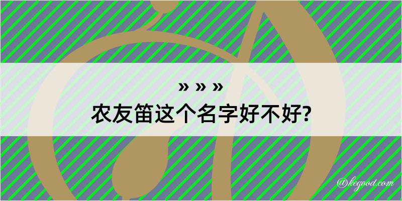 农友笛这个名字好不好?