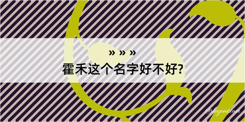 霍禾这个名字好不好?