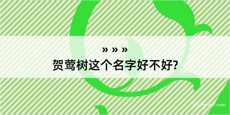 贺莺树这个名字好不好?