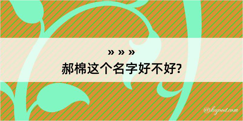 郝棉这个名字好不好?