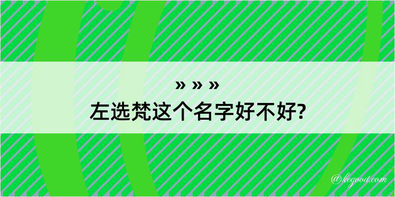 左选梵这个名字好不好?