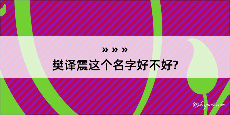 樊译震这个名字好不好?