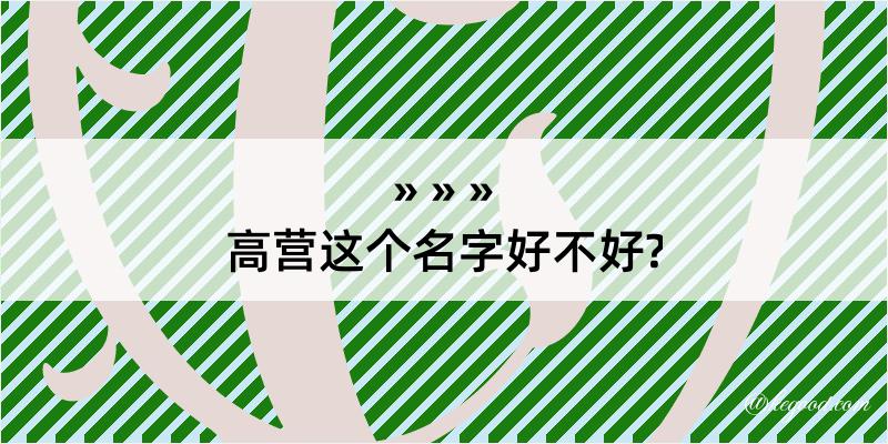 高营这个名字好不好?