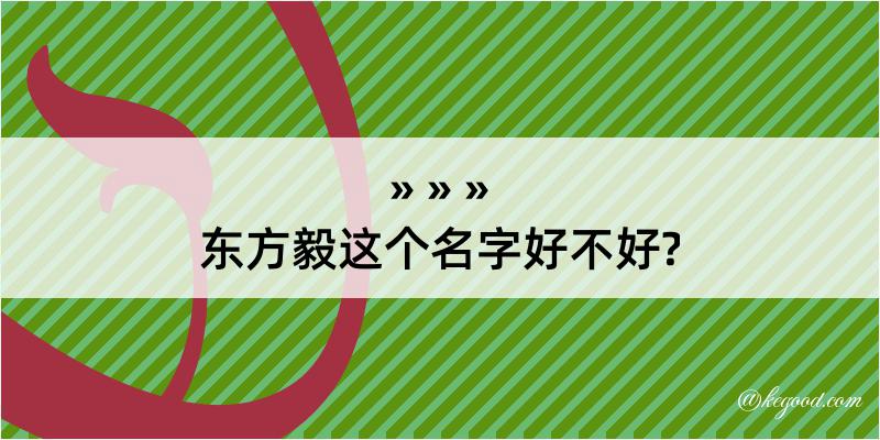 东方毅这个名字好不好?