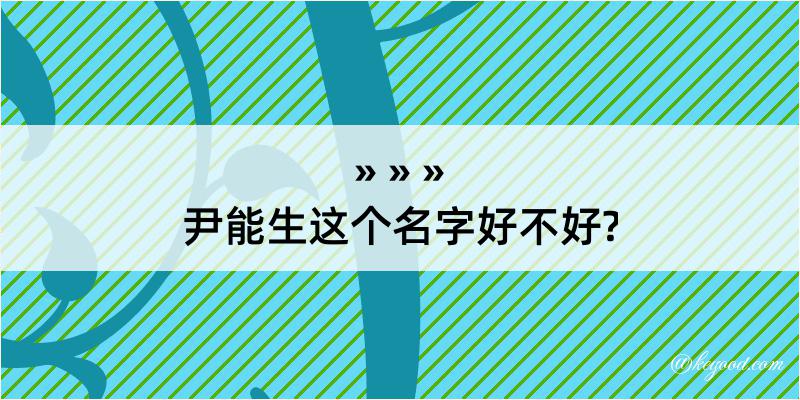 尹能生这个名字好不好?