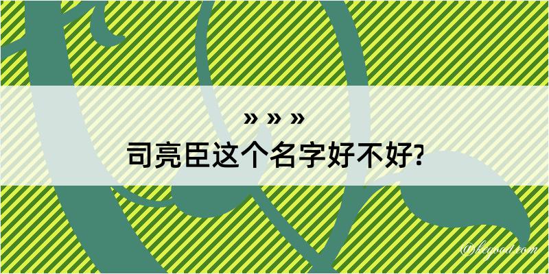 司亮臣这个名字好不好?