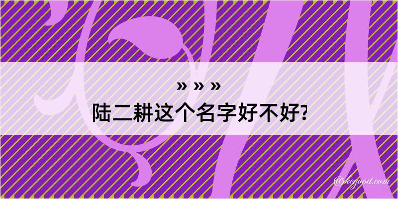 陆二耕这个名字好不好?