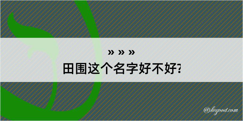 田围这个名字好不好?