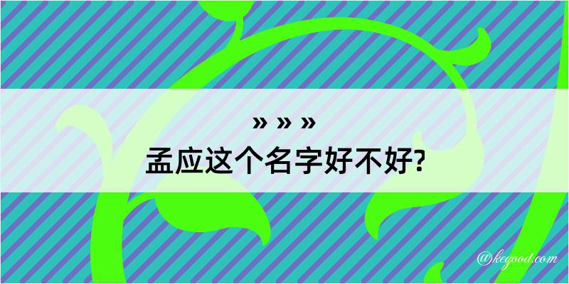 孟应这个名字好不好?