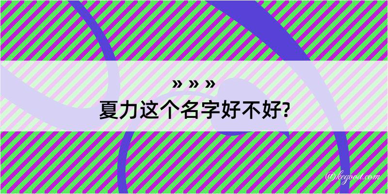 夏力这个名字好不好?