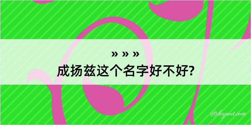 成扬兹这个名字好不好?