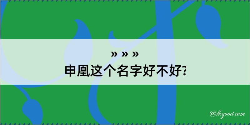 申凰这个名字好不好?