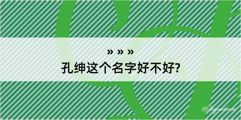 孔绅这个名字好不好?