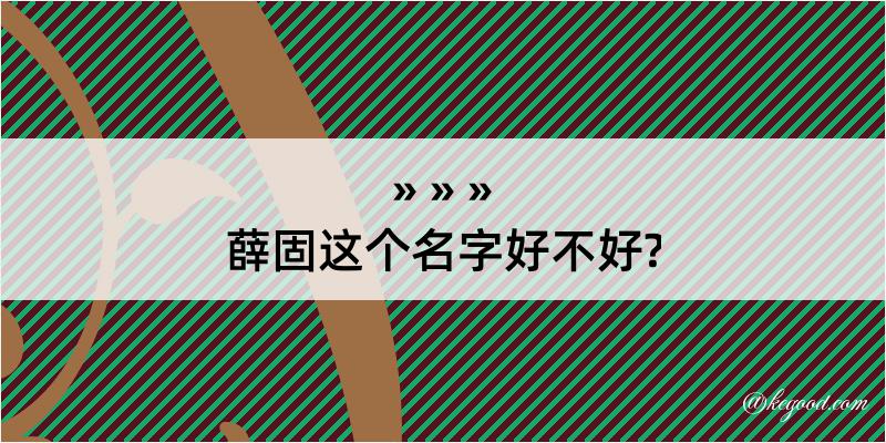 薛固这个名字好不好?